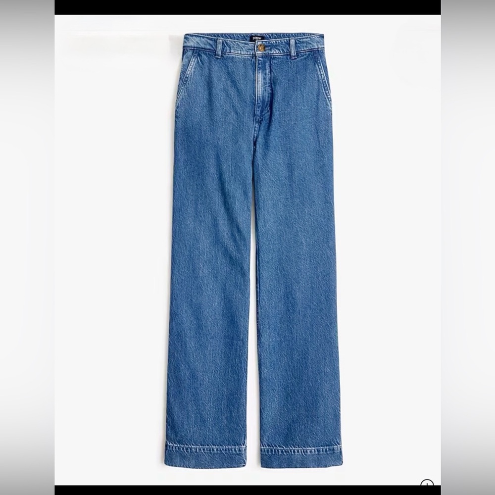 Women’s J Crew Drapey Wide Leg Trouser Jeans 2/4 Petite